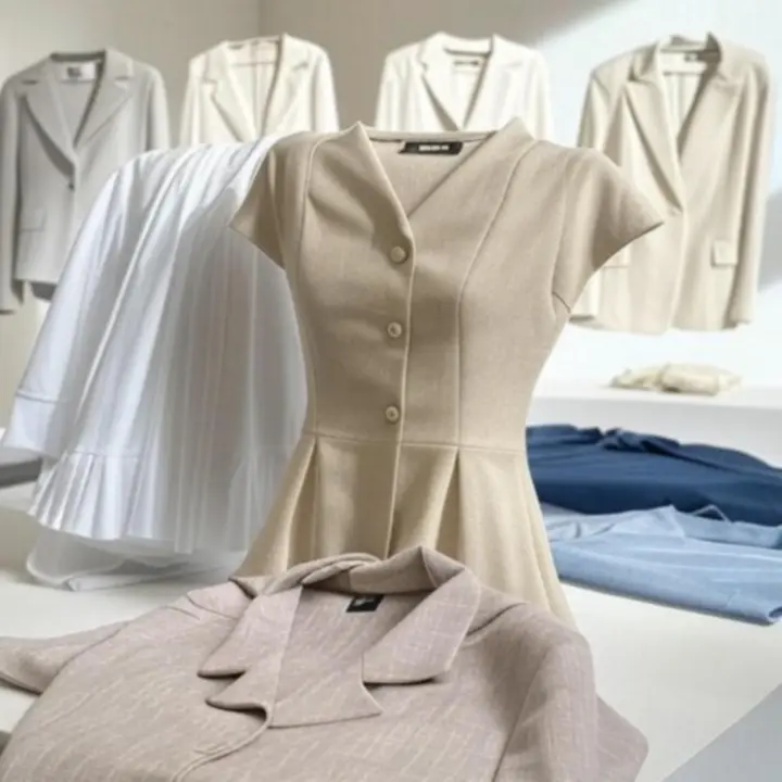 Nowości modowe prezentowane na minimalistycznym tle