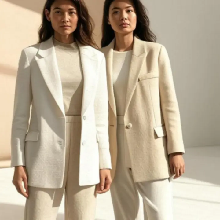 Sezonowa kolekcja ubrań ModaStreetShop zaprezentowana na minimalistycznym tle